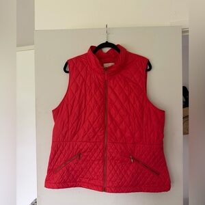 Talbots Red Quilted Vest